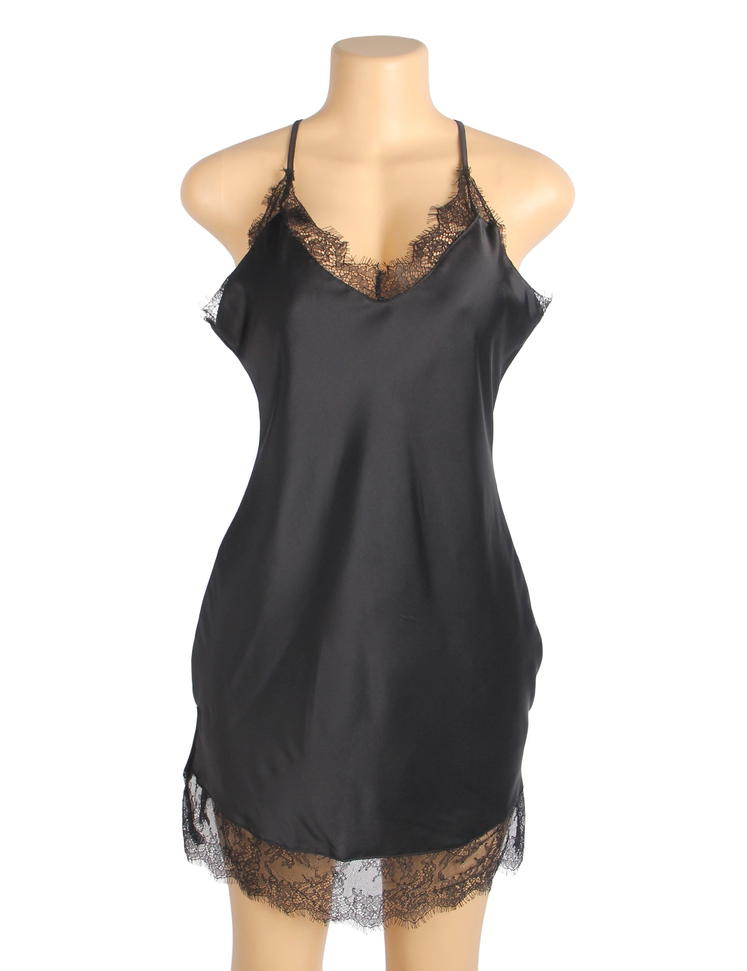 Velour & Co Women's Lace Nightdress Black - Women's Sleepwear