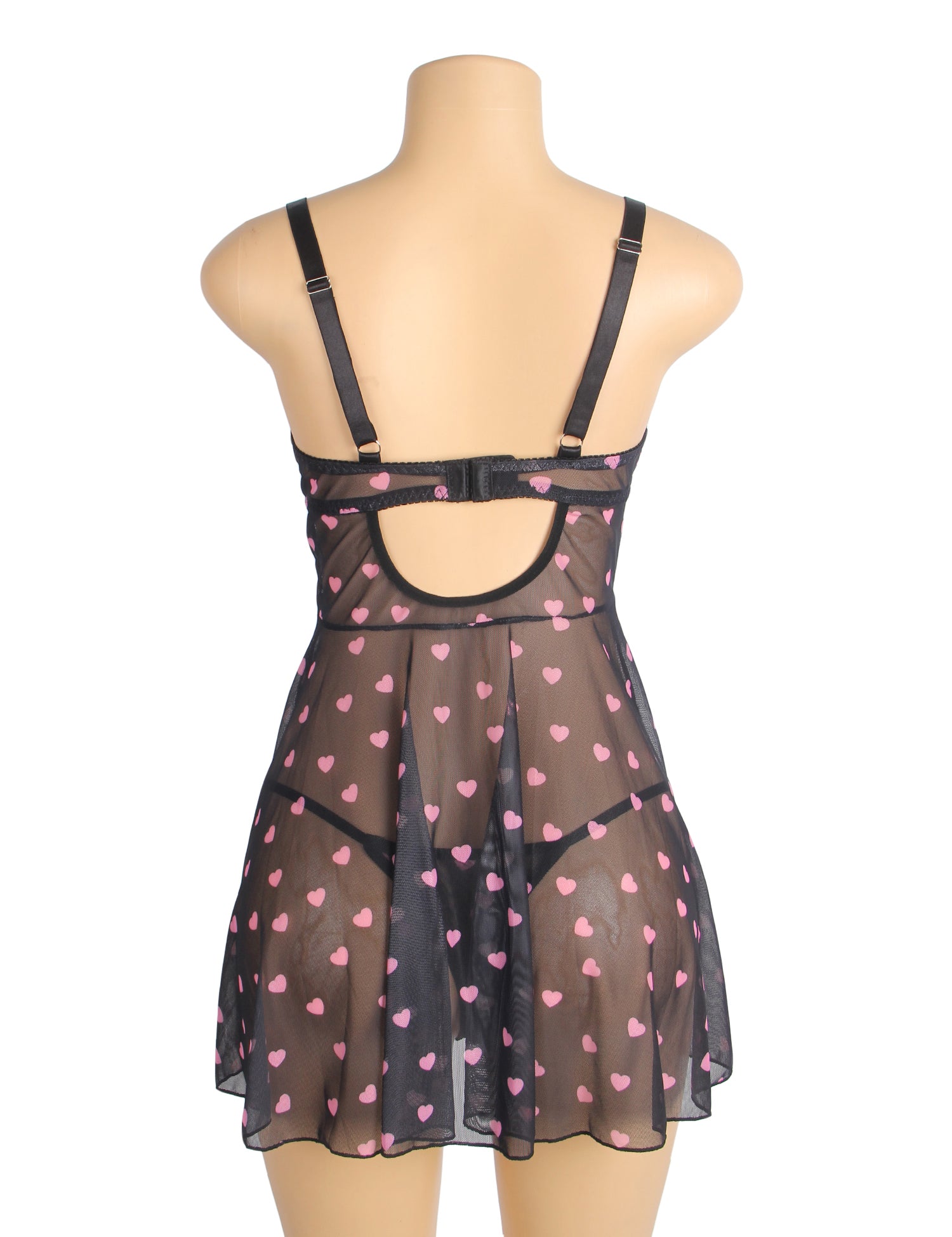 Velour & Co Women's Lace Babydoll Black