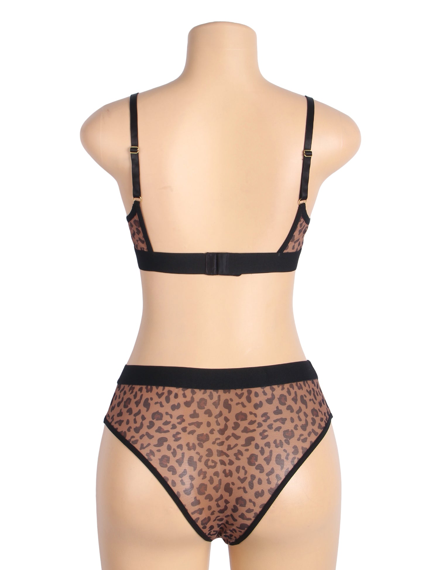 Velour & Co Women's Matching Bra & Knickers Set Leopard - Lingerie Set