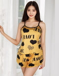 Velour & Co Women's Lace Babydoll Yellow