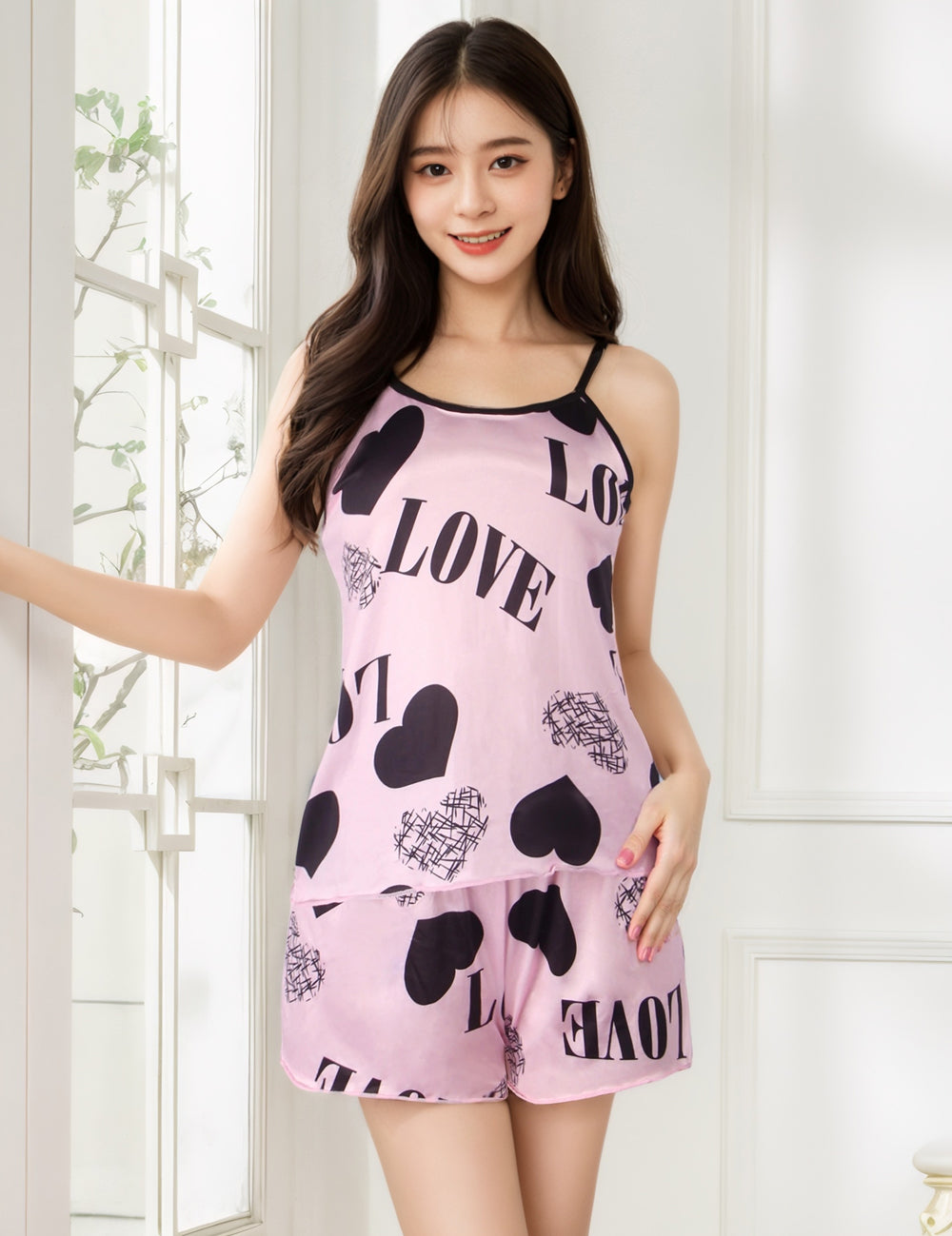 Velour & Co Women's Lace Babydoll Pink