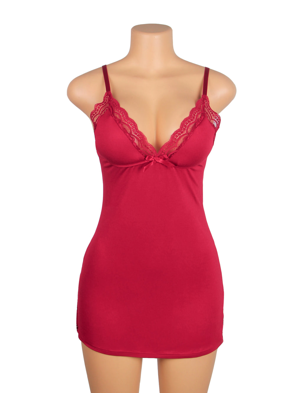 Velour & Co Women's Lace Nightdress Burgundy - Women's Sleepwear