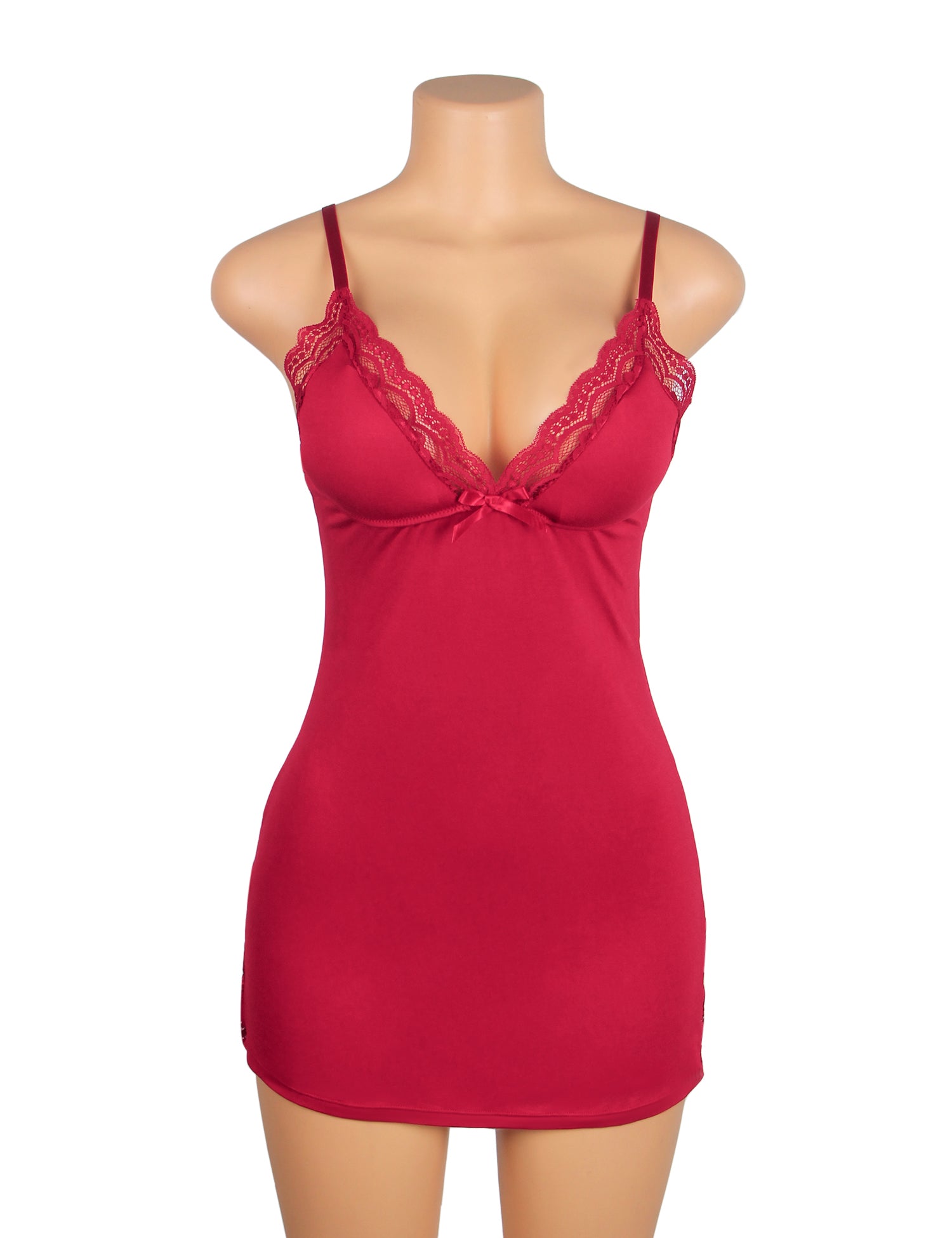 Velour & Co Women's Lace Nightdress Burgundy - Women's Sleepwear