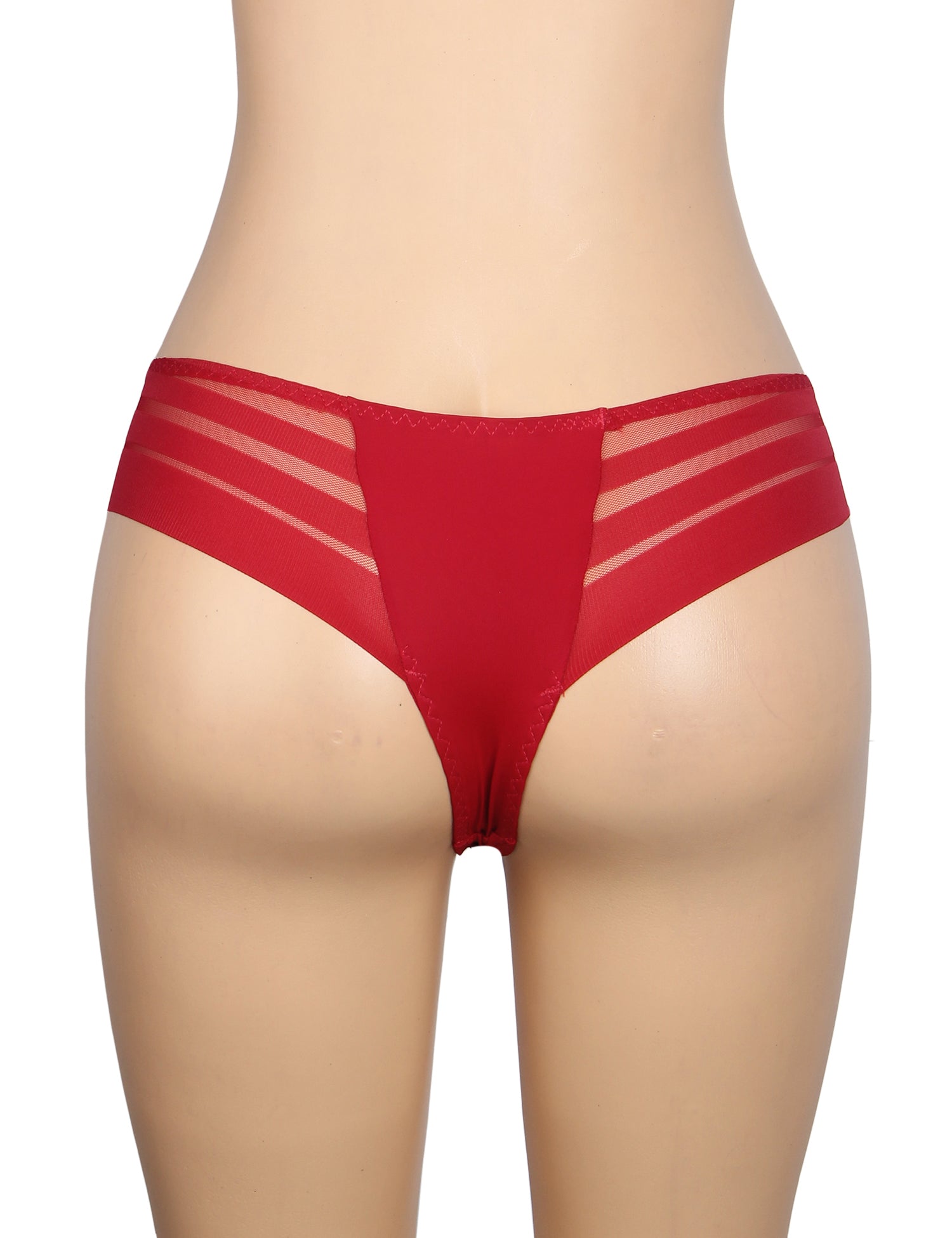 Velour & Co Women's Lace Knickers Burgundy - Women's Underwear