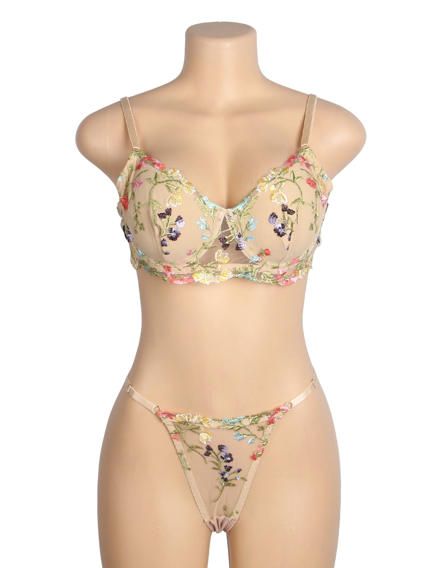 Velour & Co Women's Matching Bra & Knickers Set Yellow - Lingerie Set