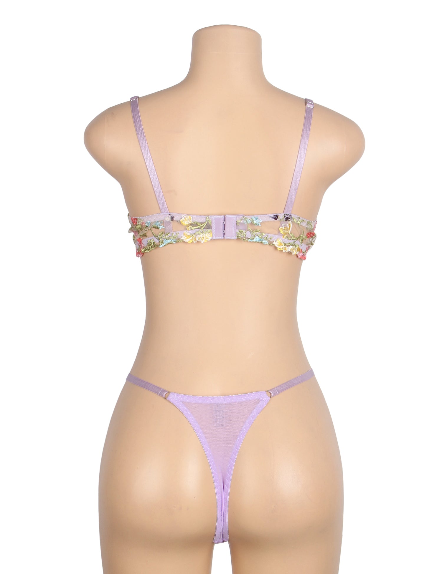 Velour & Co Women's Matching Bra & Knickers Set Purple - Lingerie Set