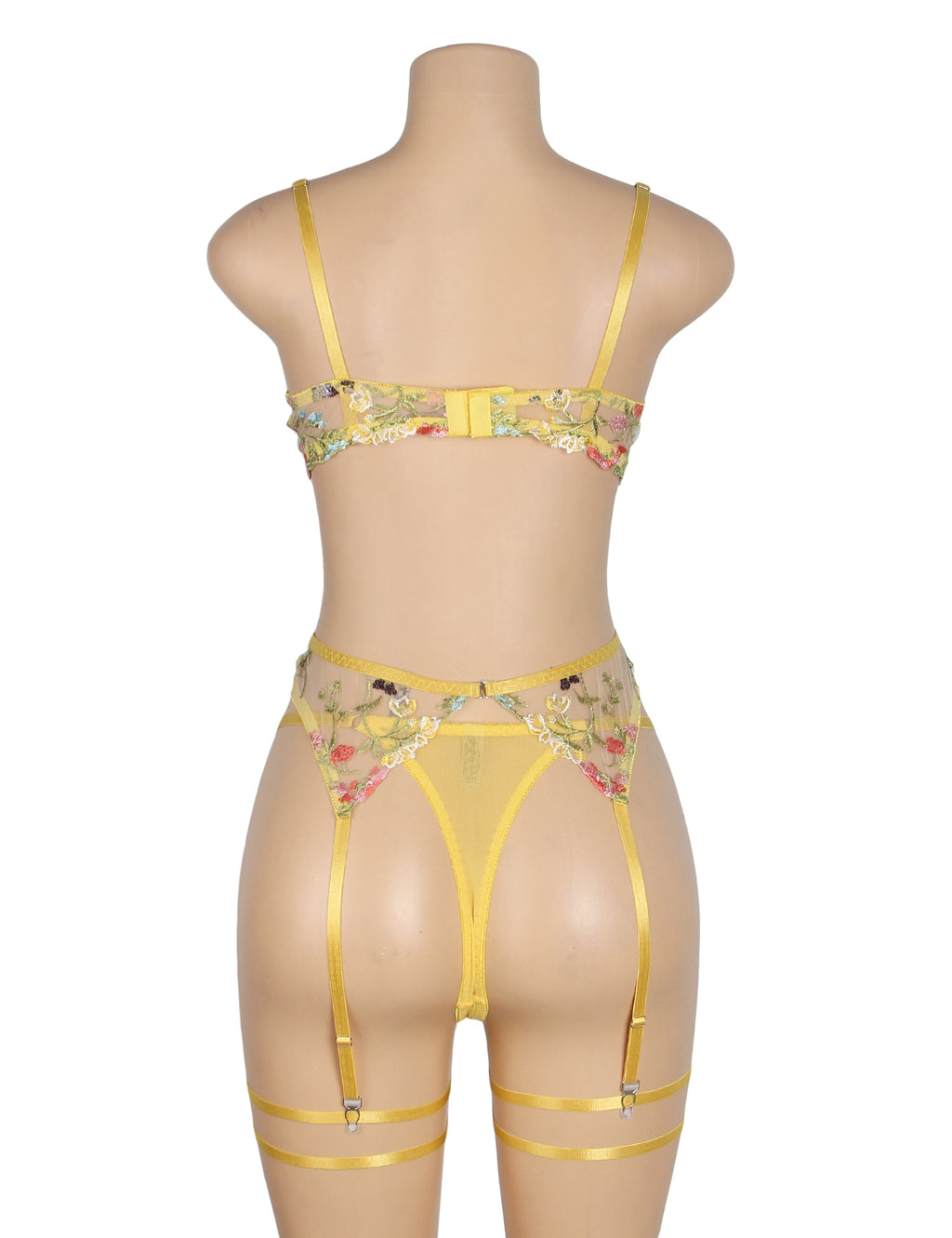 Velour & Co Women's Matching Bra & Knickers Set Yellow - Lingerie Set