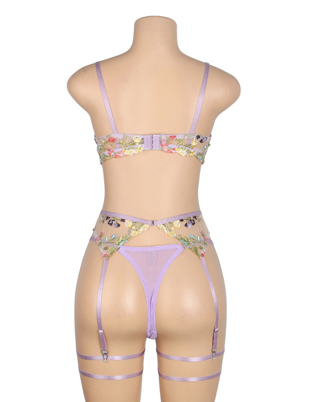 Velour & Co Women's Matching Bra & Knickers Set Purple - Lingerie Set