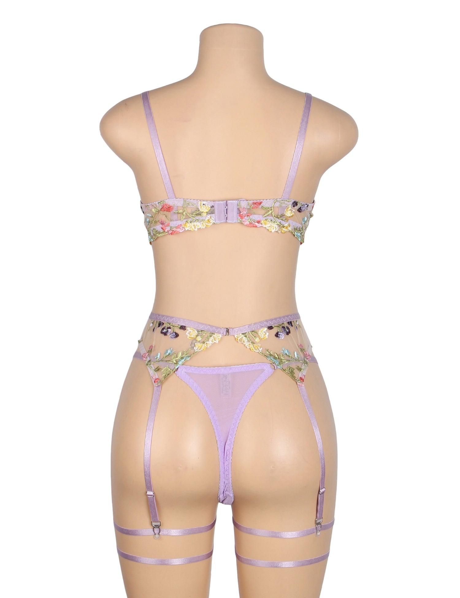 Velour & Co Women's Matching Bra & Knickers Set Purple - Lingerie Set