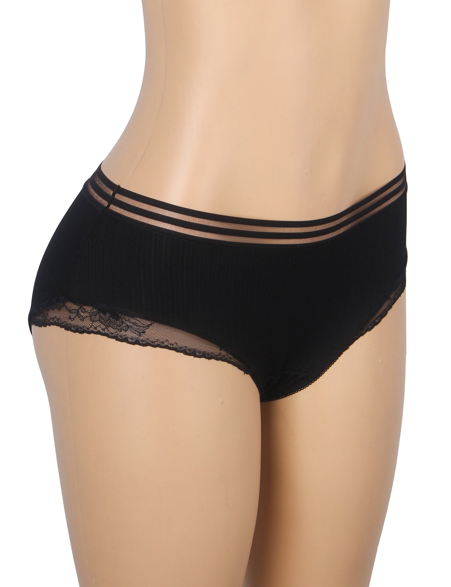 Velour & Co Women's Lace Knickers Black - Women's Underwear