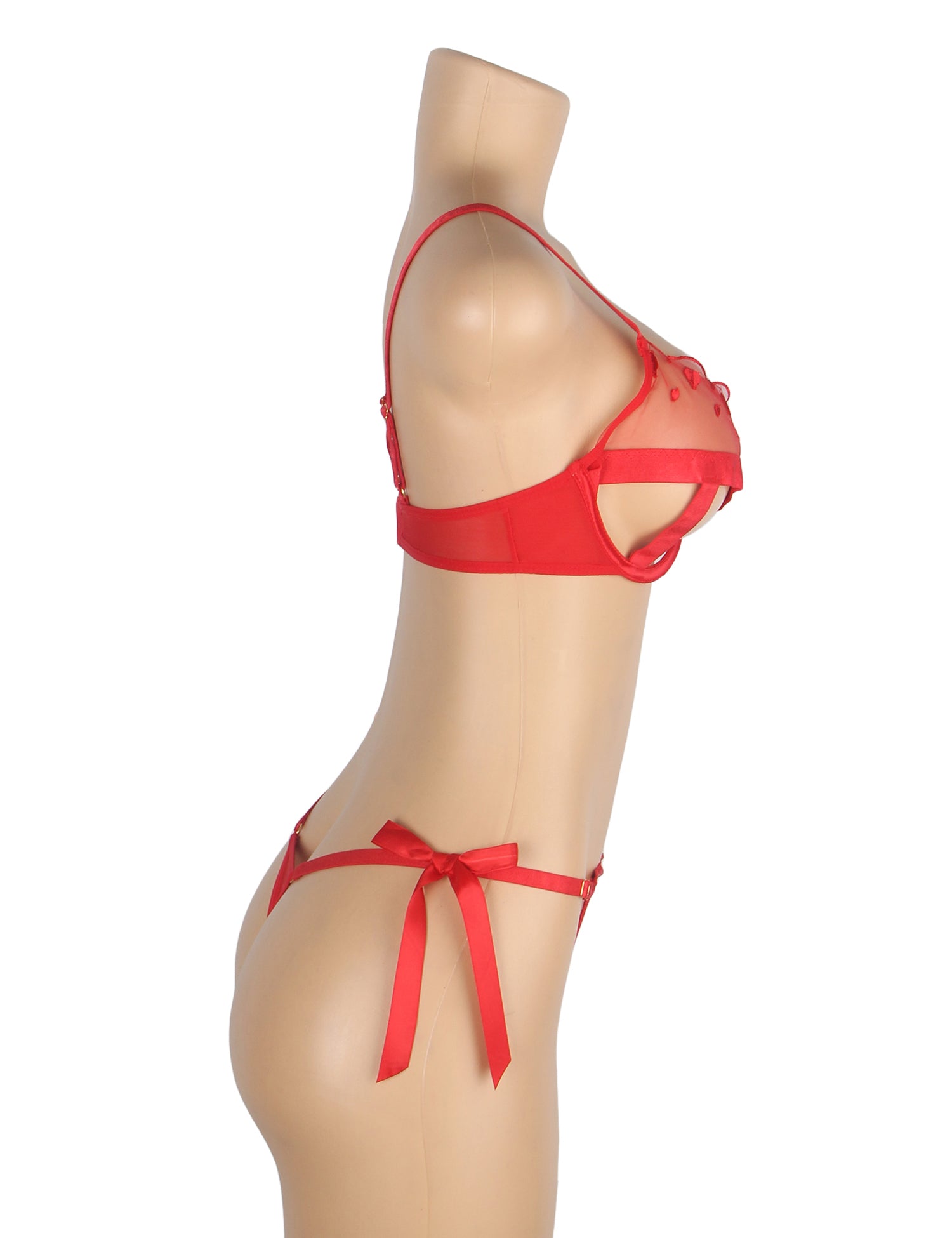 Velour & Co Women's Matching Bra & Knickers Set Red - Lingerie Set