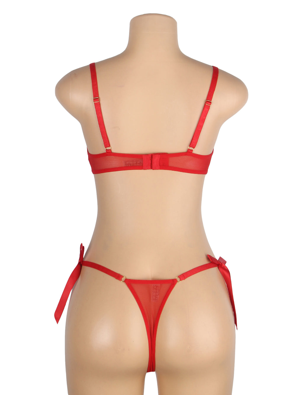 Velour & Co Women's Matching Bra & Knickers Set Red - Lingerie Set