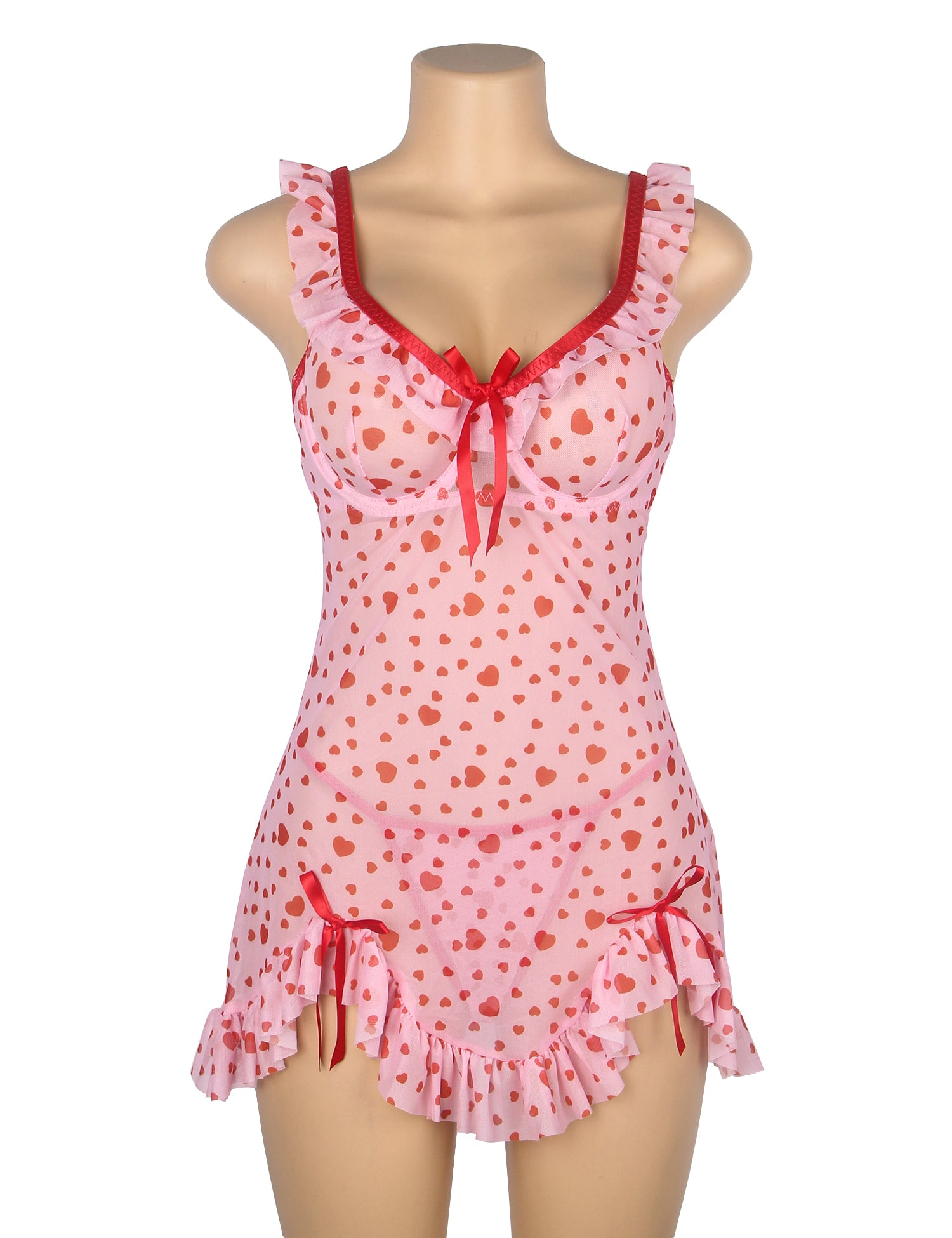 Velour & Co Women's Lace Babydoll Pink