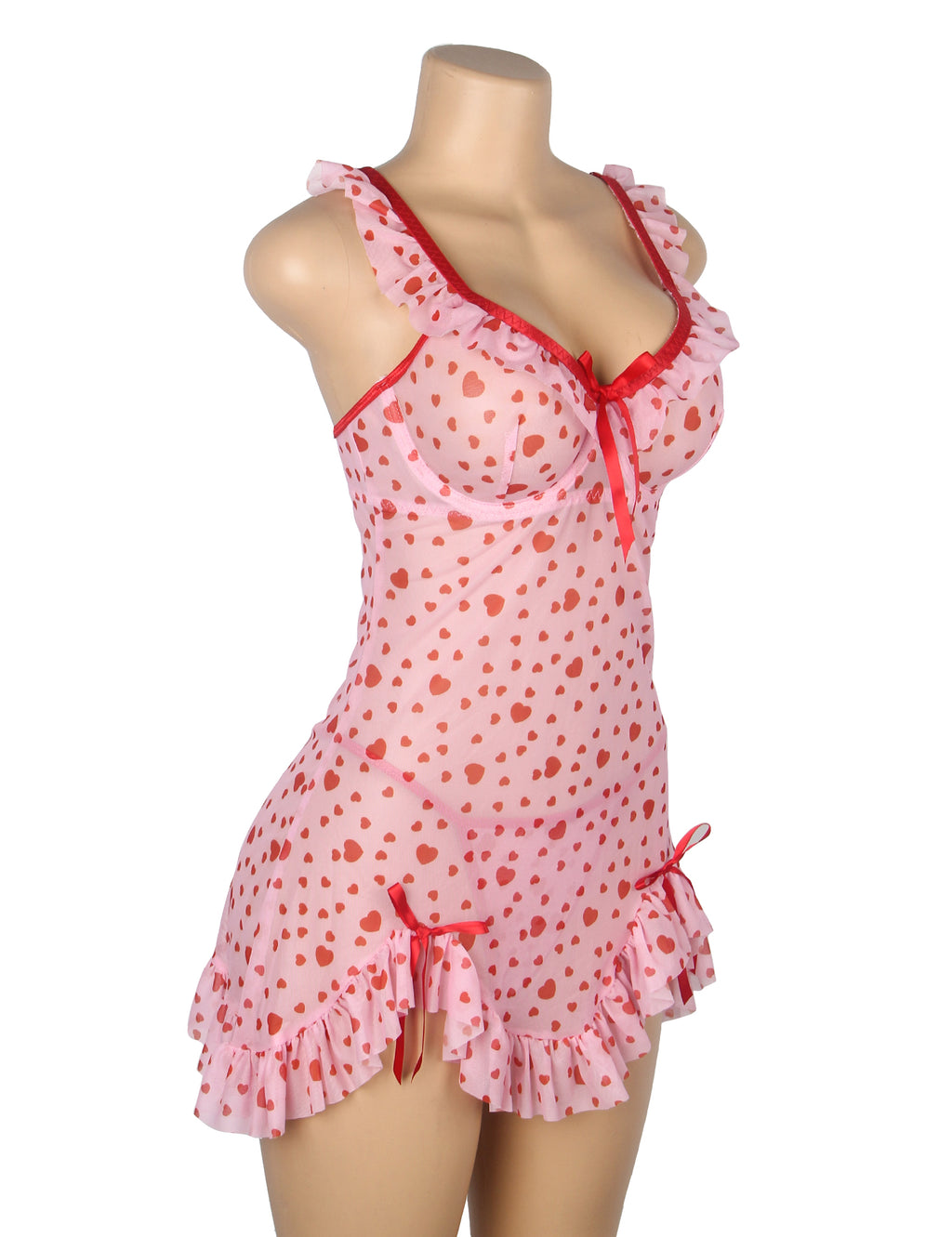 Velour & Co Women's Lace Babydoll Pink