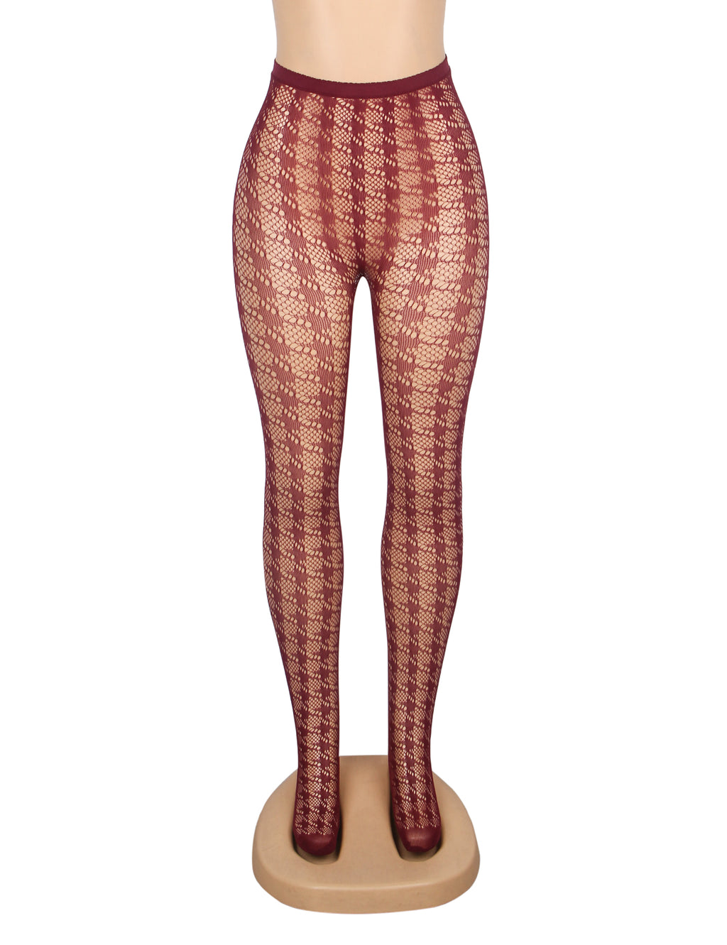 Velour & Co Women's Lace Top Stockings Burgundy - Hold-Up Hosiery