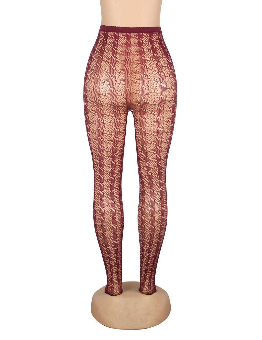 Velour & Co Women's Lace Top Stockings Burgundy - Hold-Up Hosiery