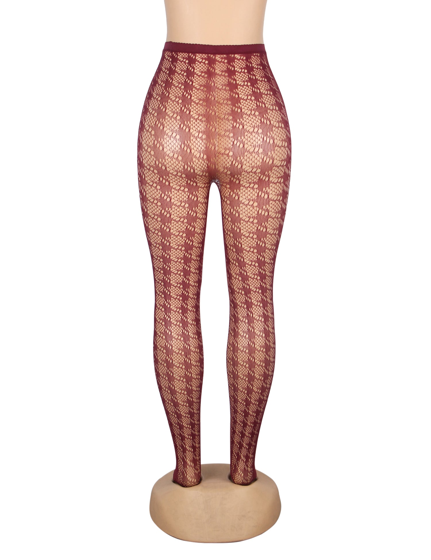 Velour & Co Women's Lace Top Stockings Burgundy - Hold-Up Hosiery