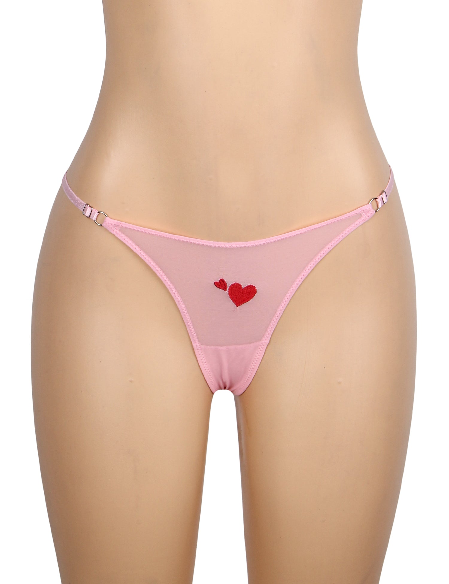 Velour & Co Women's Lace Thong Pink - Low Rise Knickers
