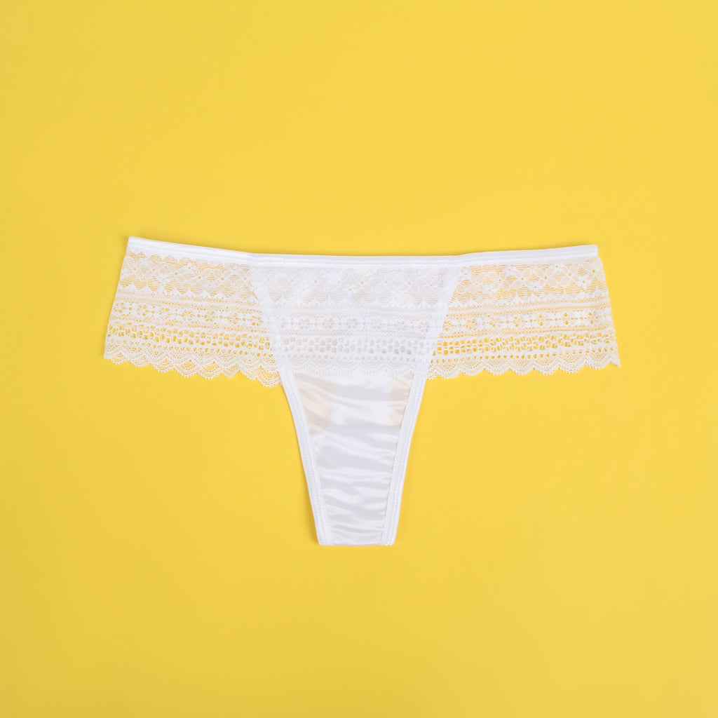 Velour & Co Women's Lace Knickers White - Women's Underwear