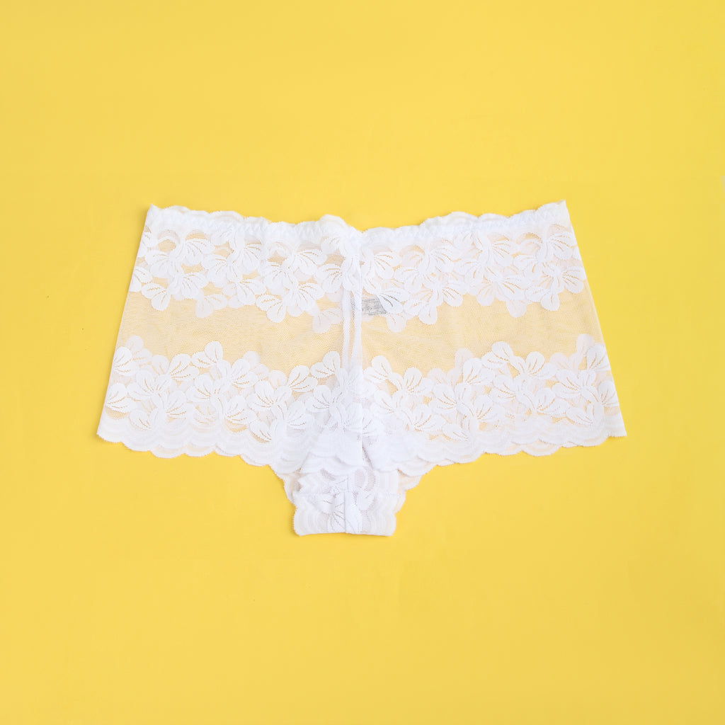 Velour & Co Women's Lace Knickers White - Women's Underwear