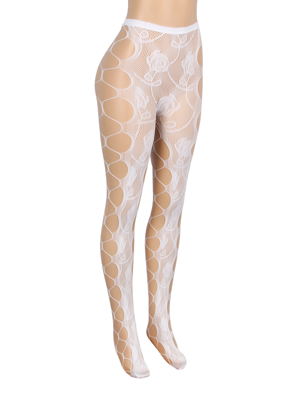 Velour & Co Women's Lace Top Stockings White - Hold-Up Hosiery