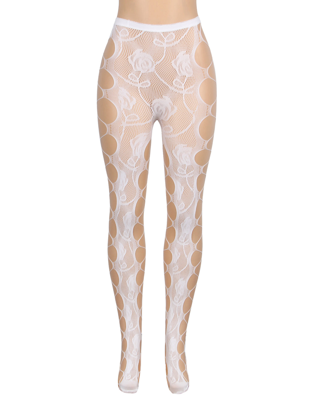 Velour & Co Women's Lace Top Stockings White - Hold-Up Hosiery
