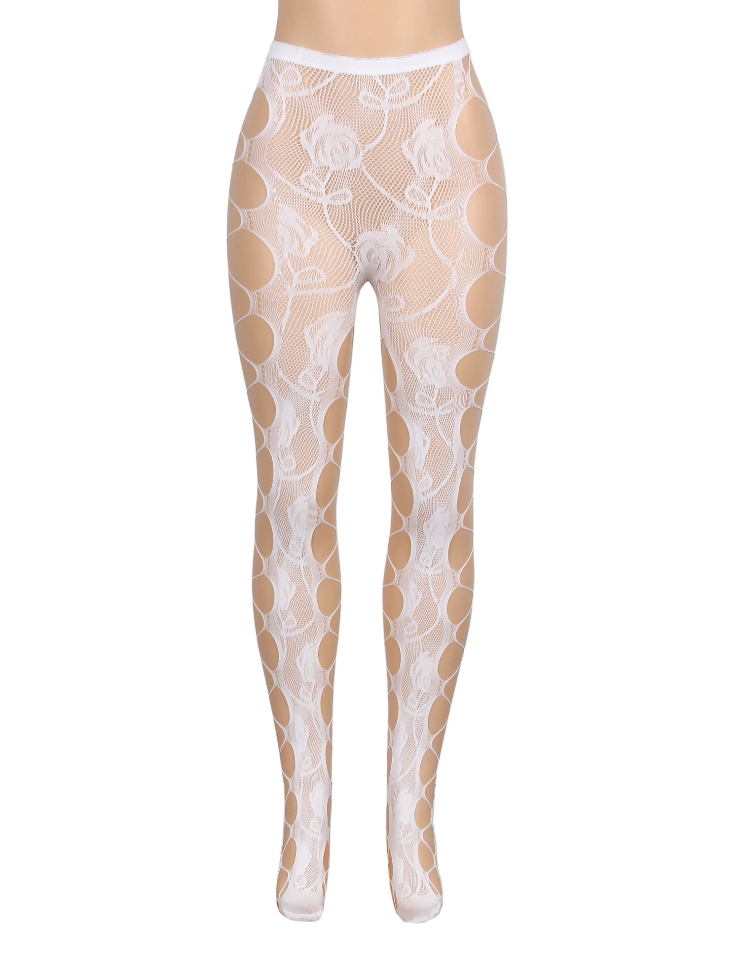 Velour & Co Women's Lace Top Stockings White - Hold-Up Hosiery