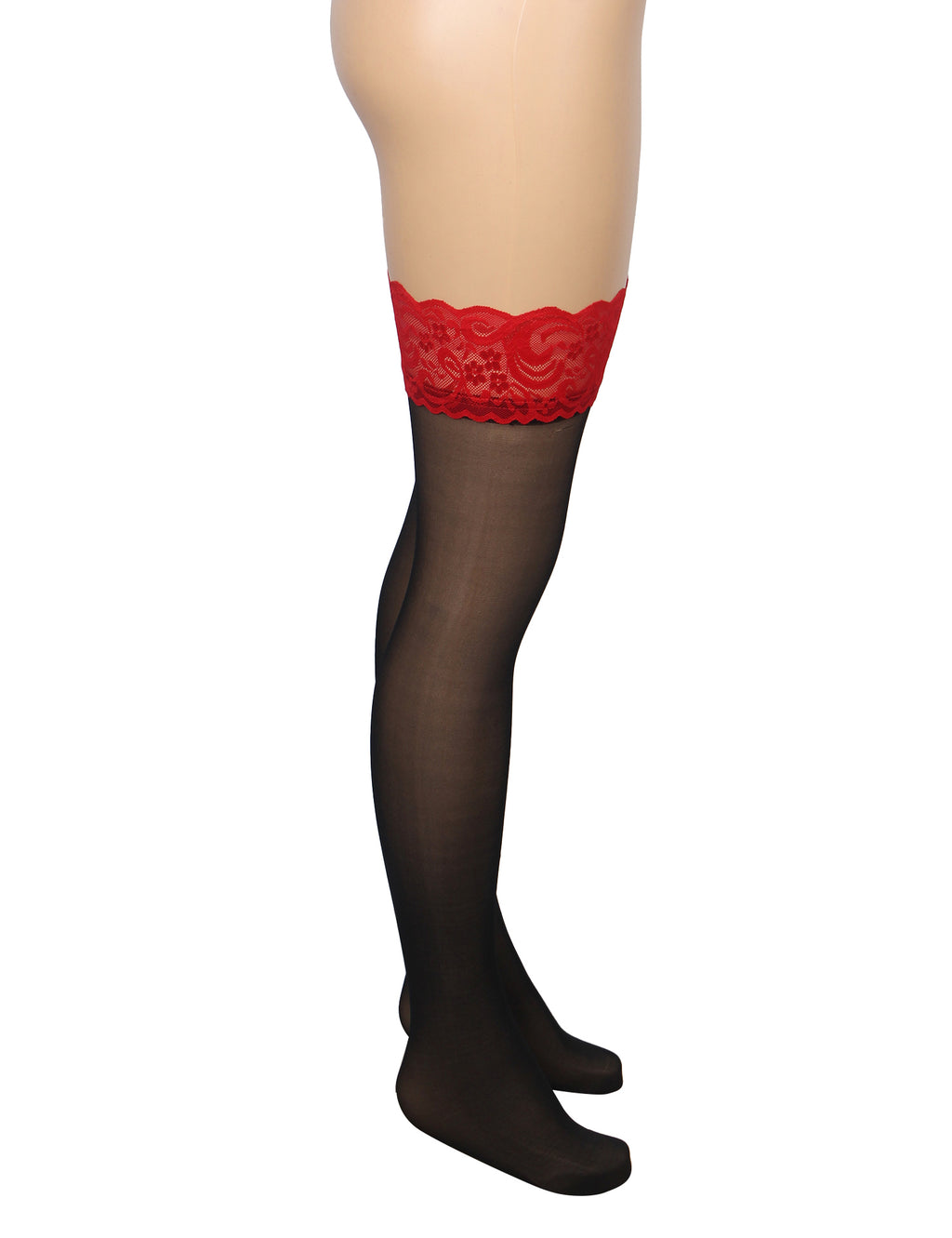 Velour & Co Women's Lace Top Stockings Black - Hold-Up Hosiery