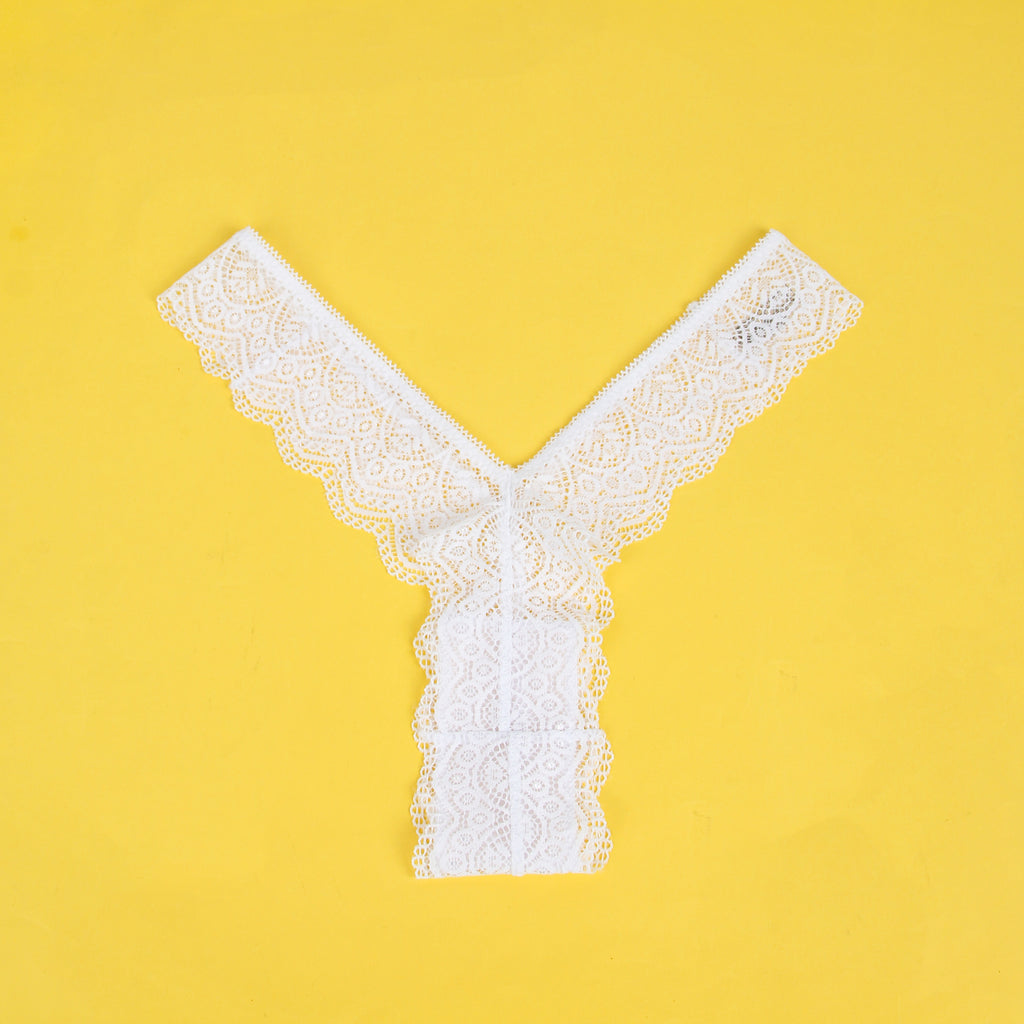 Velour & Co Women's Lace Knickers White - Women's Underwear