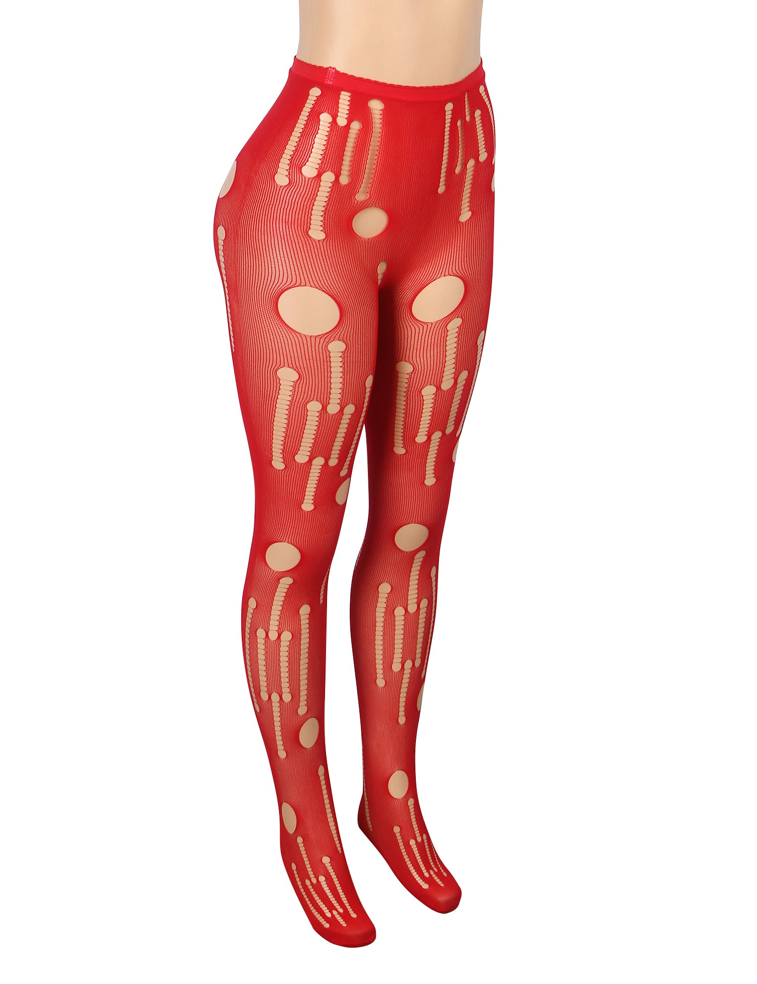 Velour & Co Women's Lace Top Stockings Red - Hold-Up Hosiery