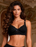 Velour & Co Women's Lace Bra Black - Supportive Everyday Lingerie