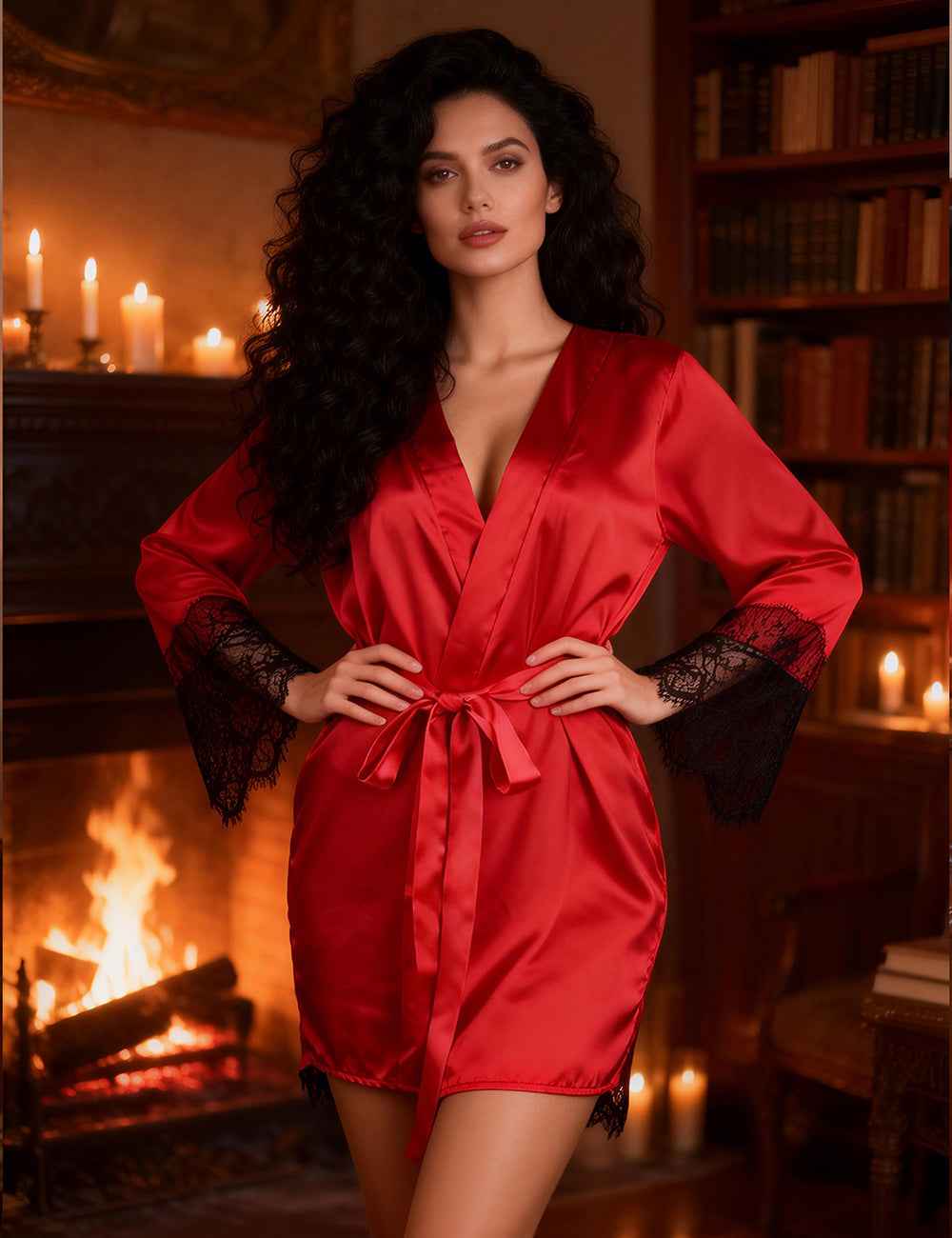 Velour & Co Women's Satin Dressing Gown - Women's Bathrobe