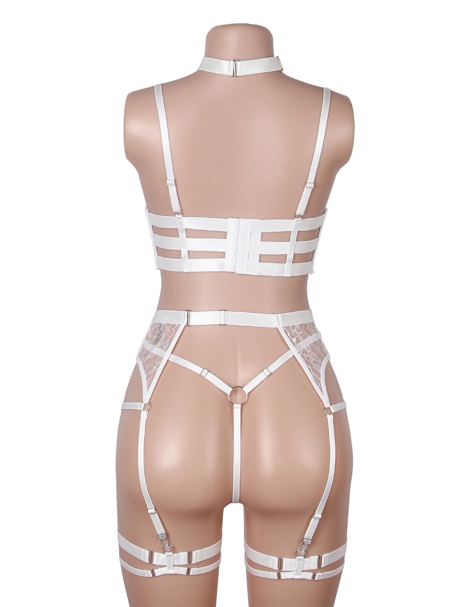 Velour & Co Women's Matching Bra & Knickers Set White - Lingerie Set