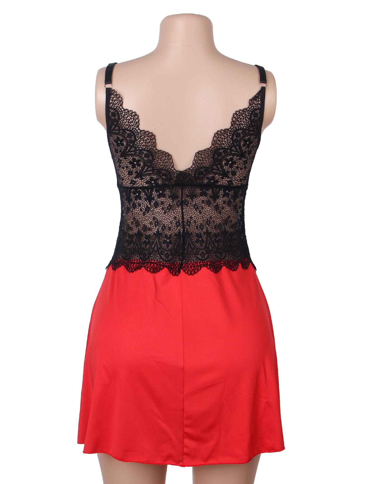 Velour & Co Women's Lace Babydoll Red