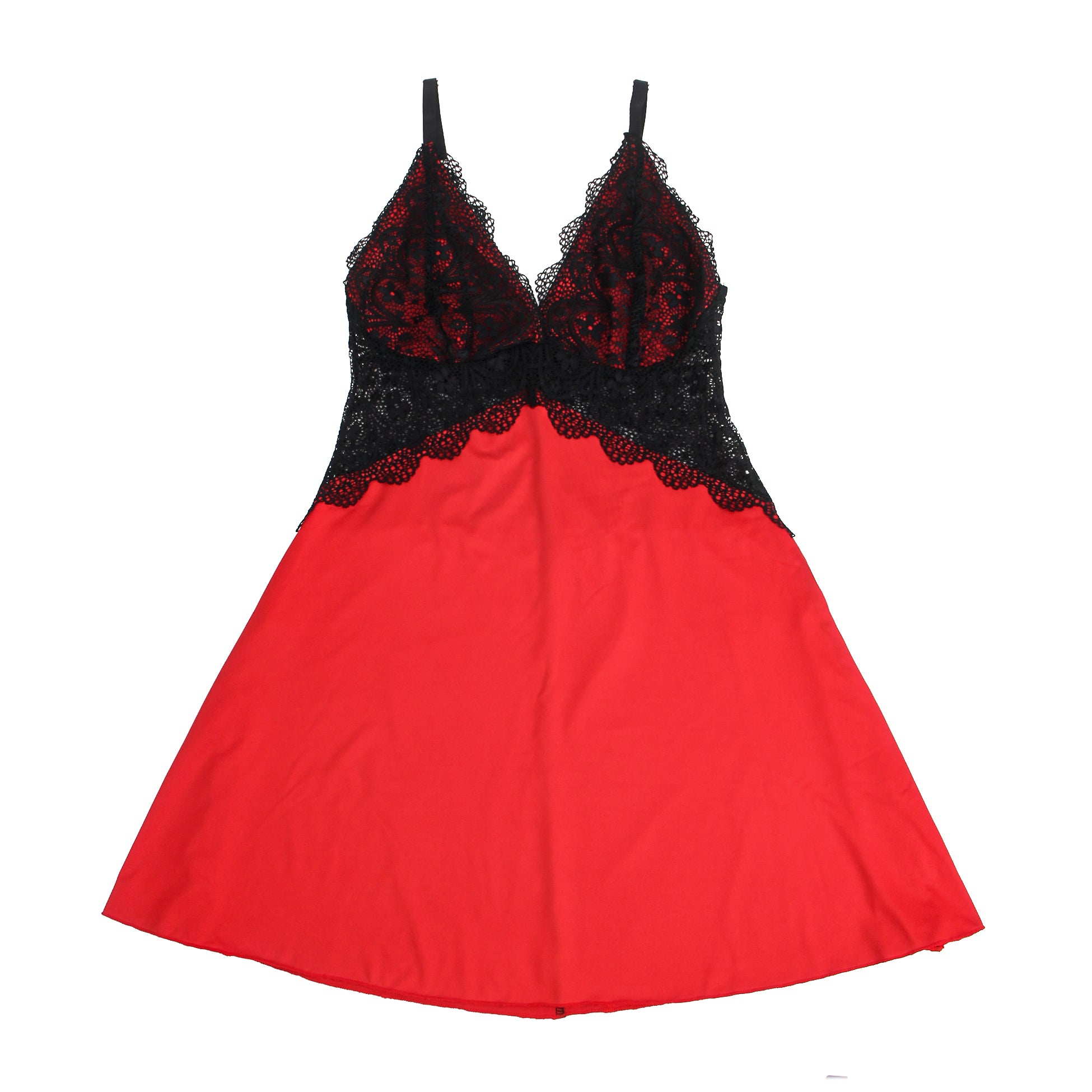 Velour & Co Women's Lace Babydoll Red