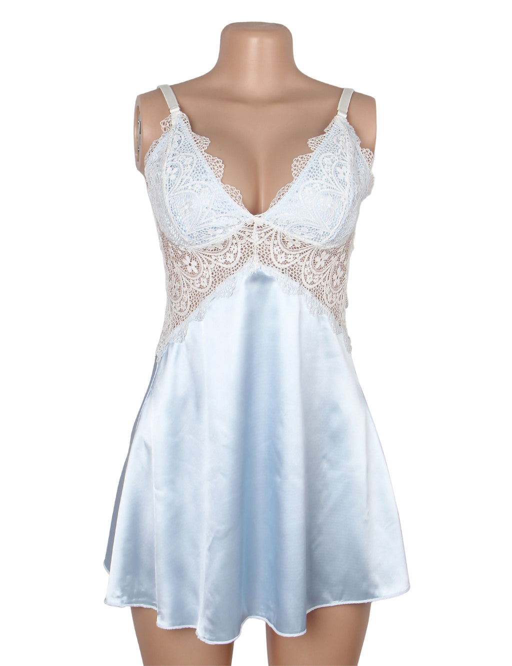 Velour & Co Women's Lace Babydoll Blue