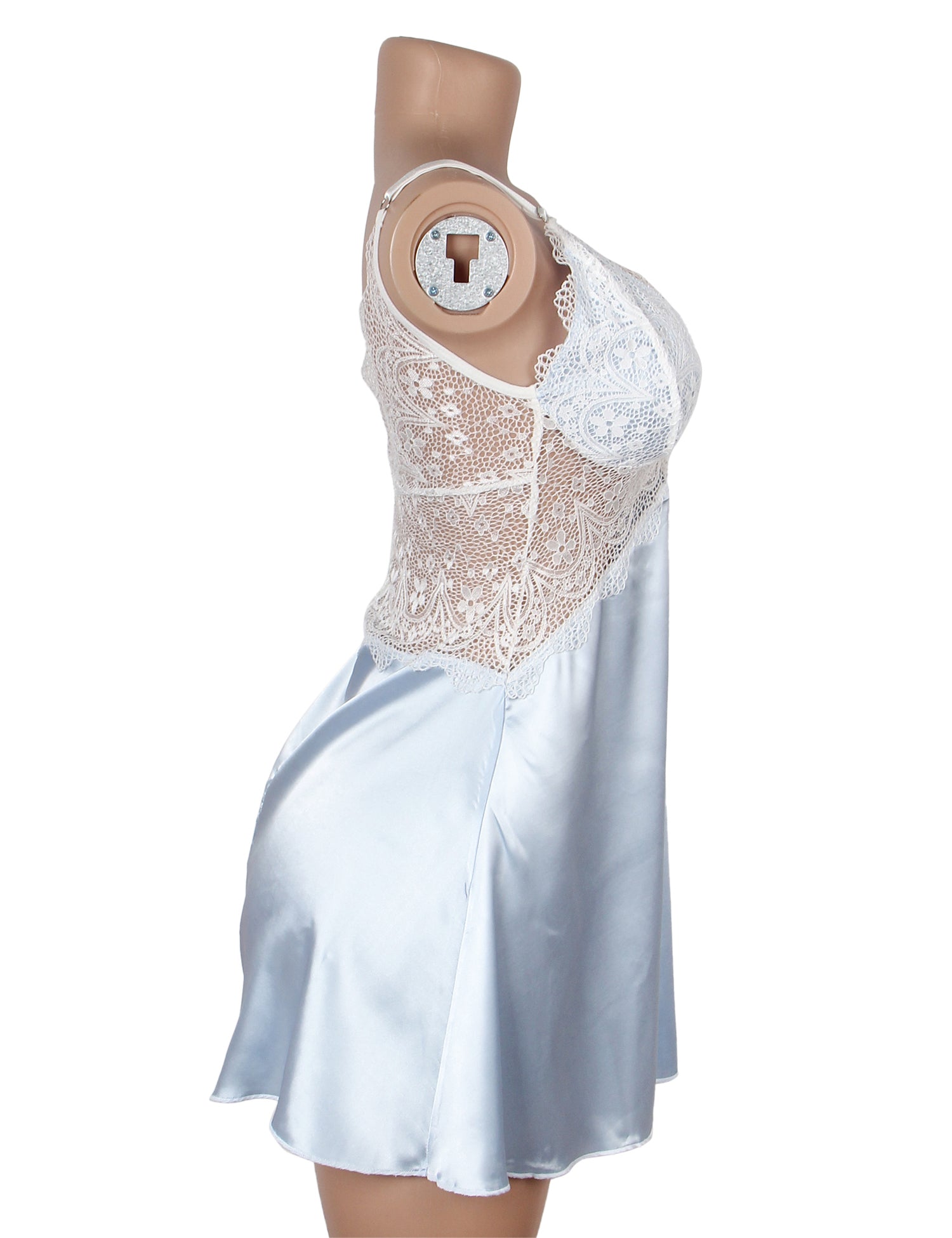Velour & Co Women's Lace Babydoll Blue