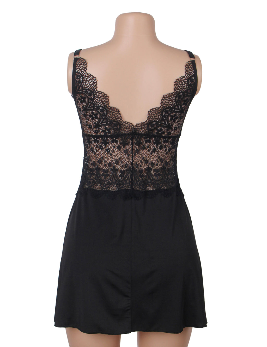 Velour & Co Women's Lace Babydoll Black