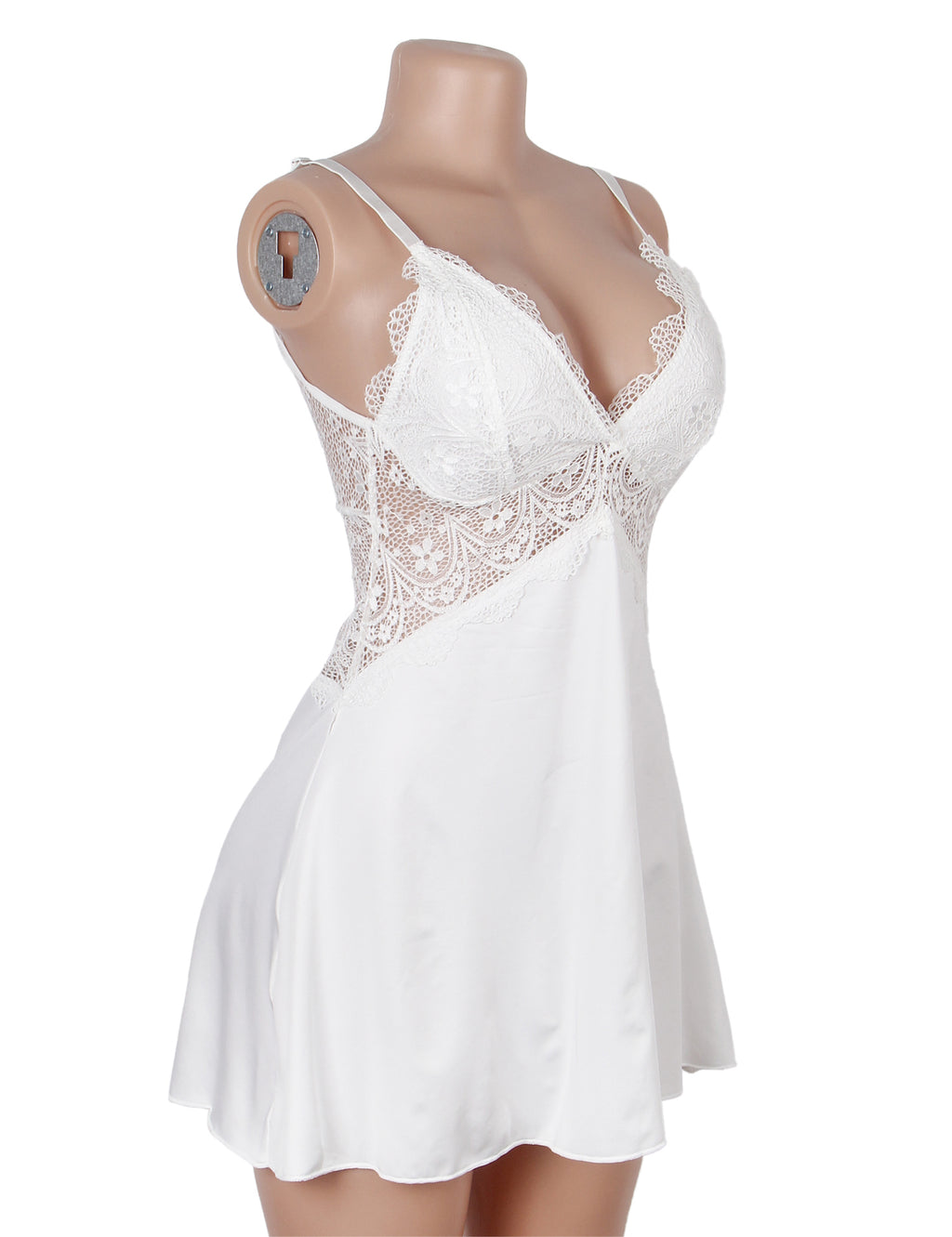 Velour & Co Women's Lace Babydoll White