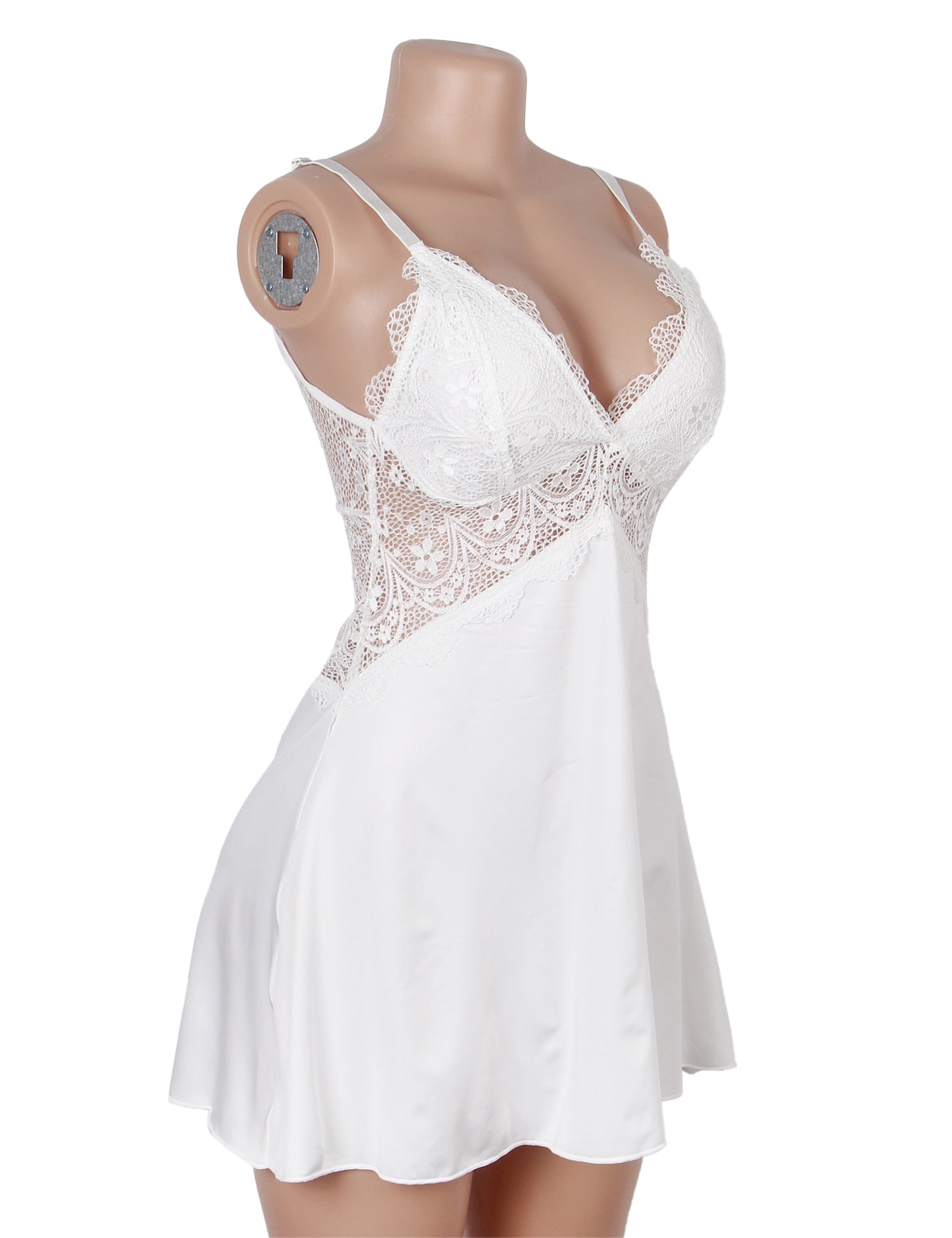 Velour & Co Women's Lace Babydoll White