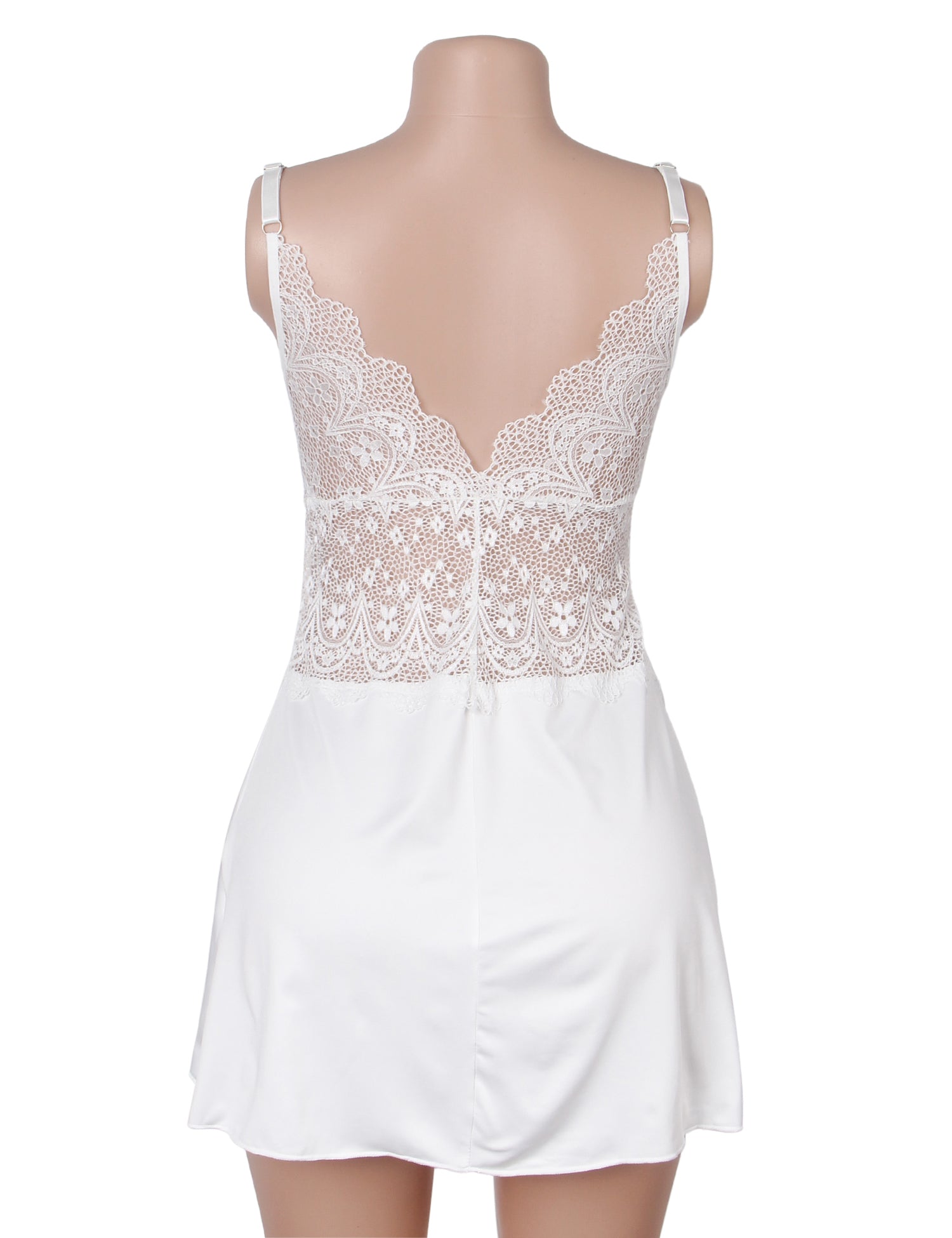 Velour & Co Women's Lace Babydoll White