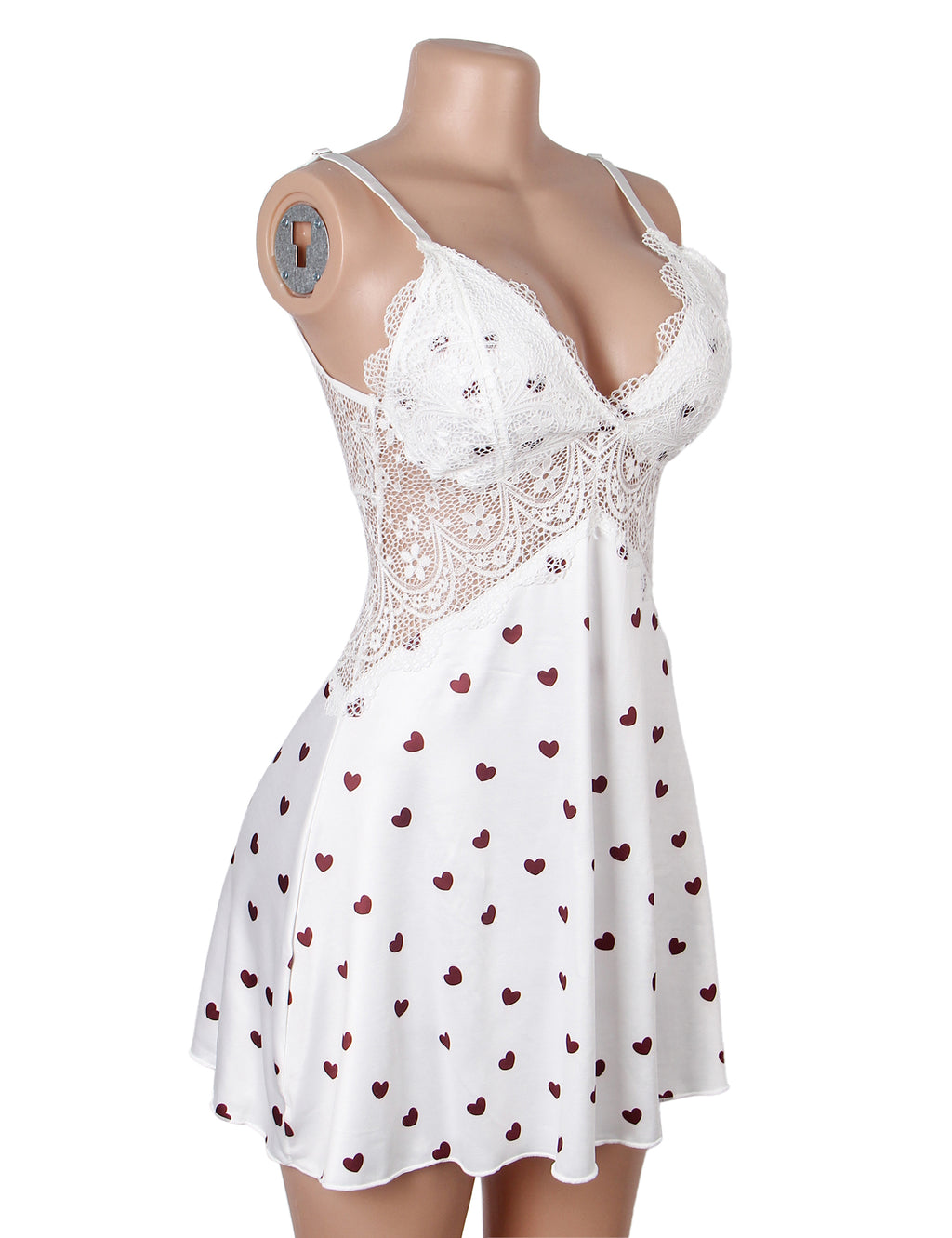Velour & Co Women's Lace Babydoll White