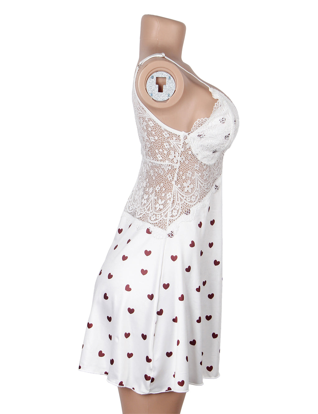 Velour & Co Women's Lace Babydoll White