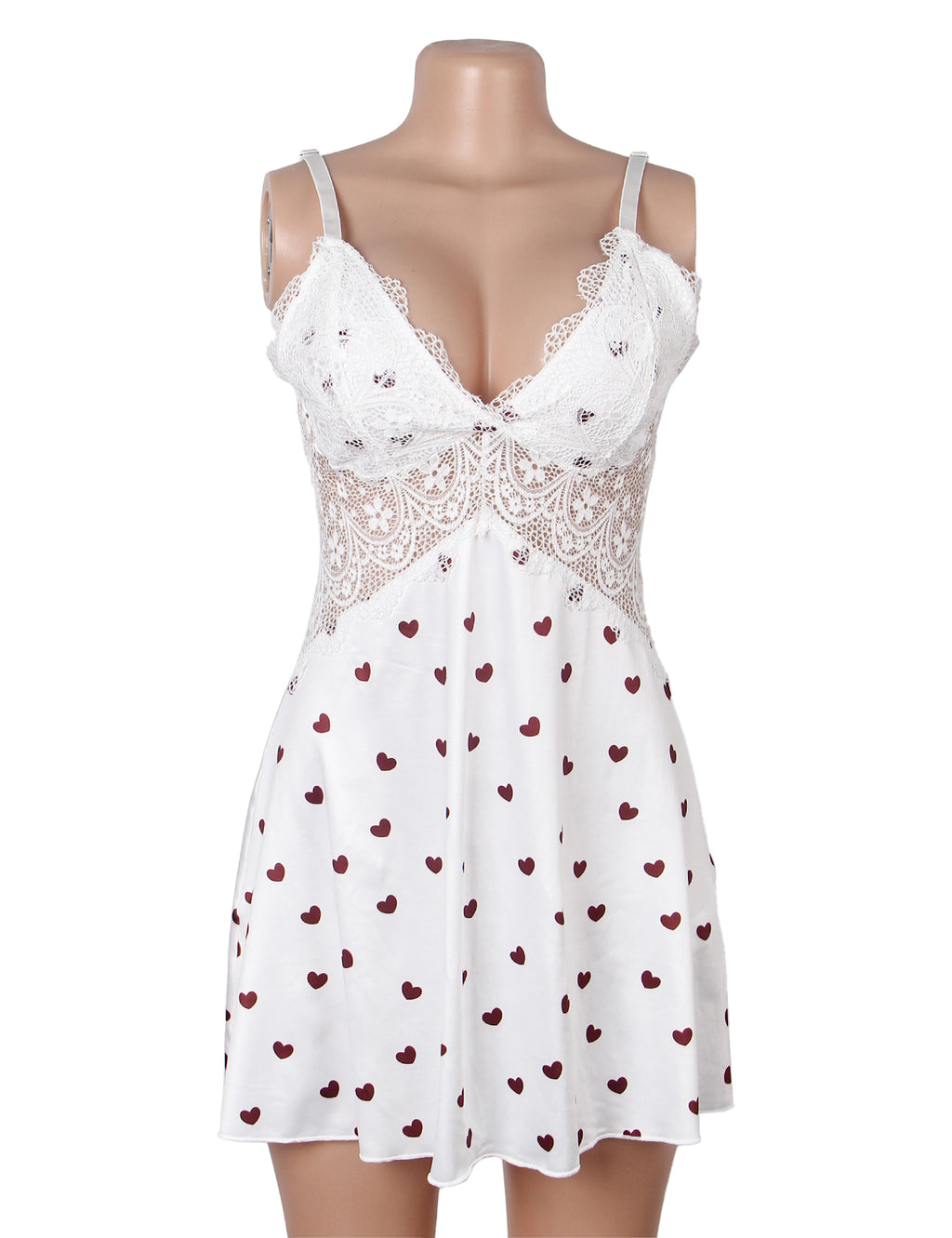 Velour & Co Women's Lace Babydoll White