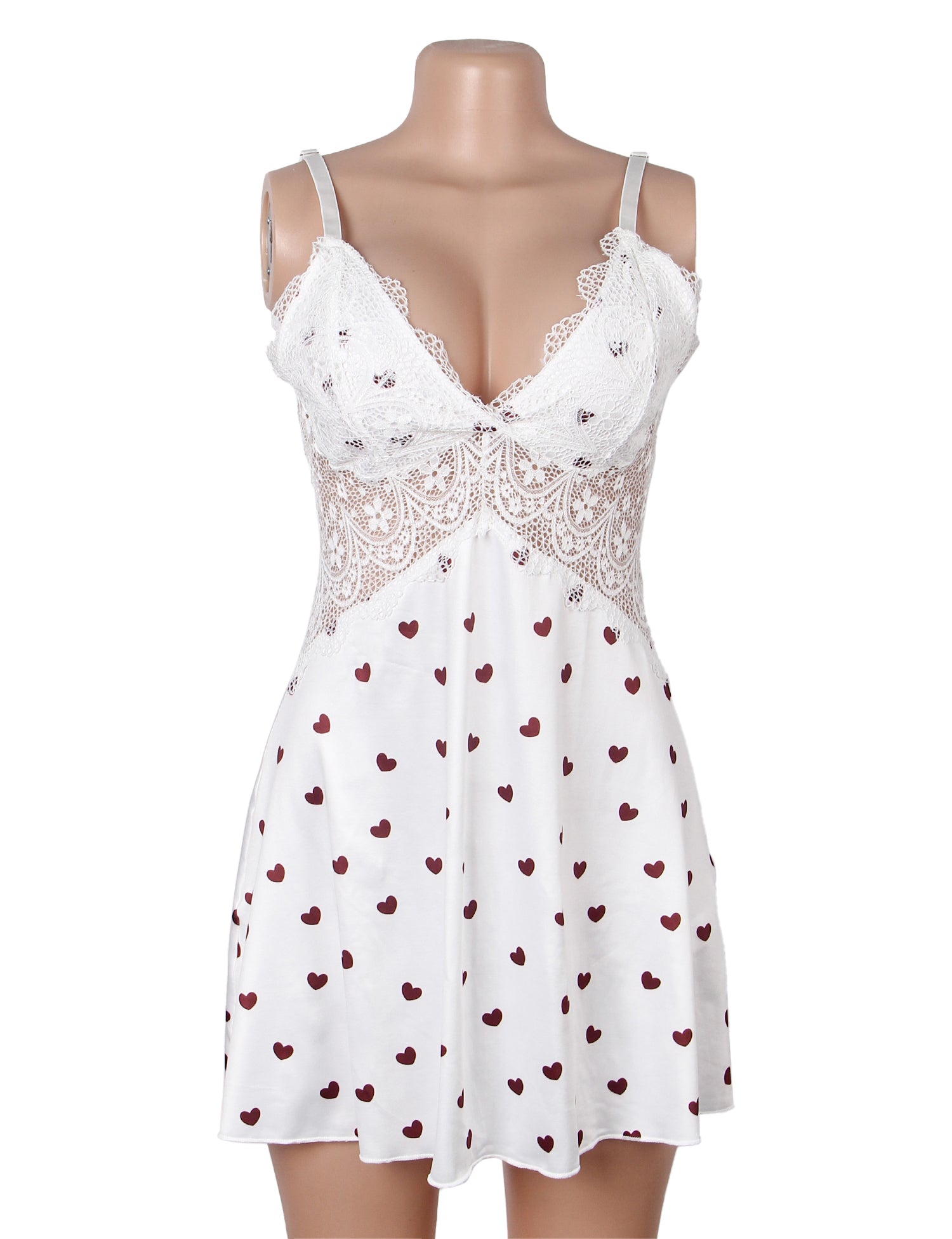 Velour & Co Women's Lace Babydoll White