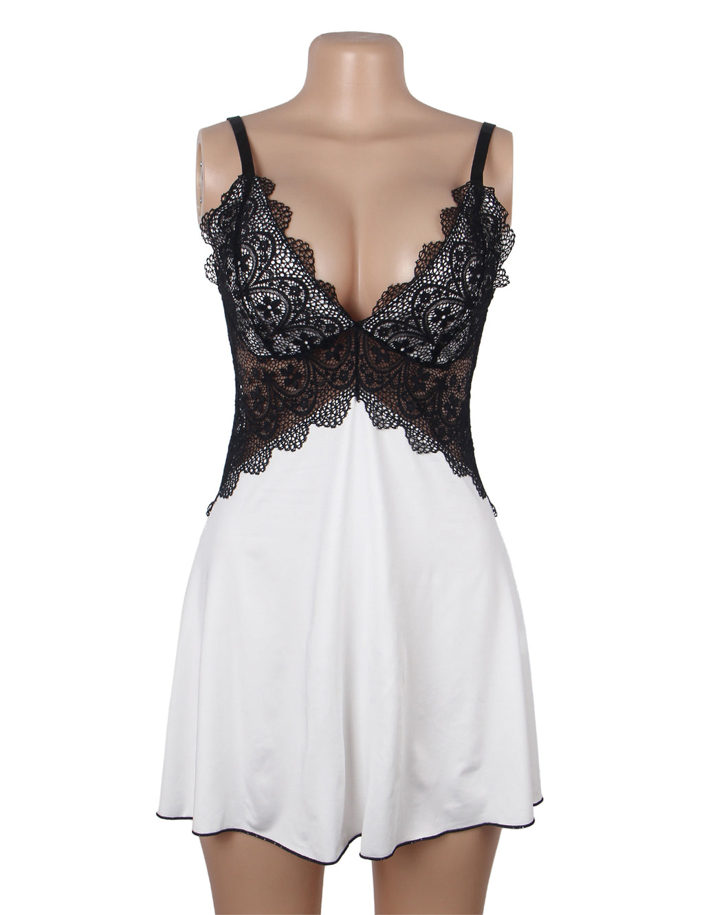 Velour & Co Women's Lace Babydoll White