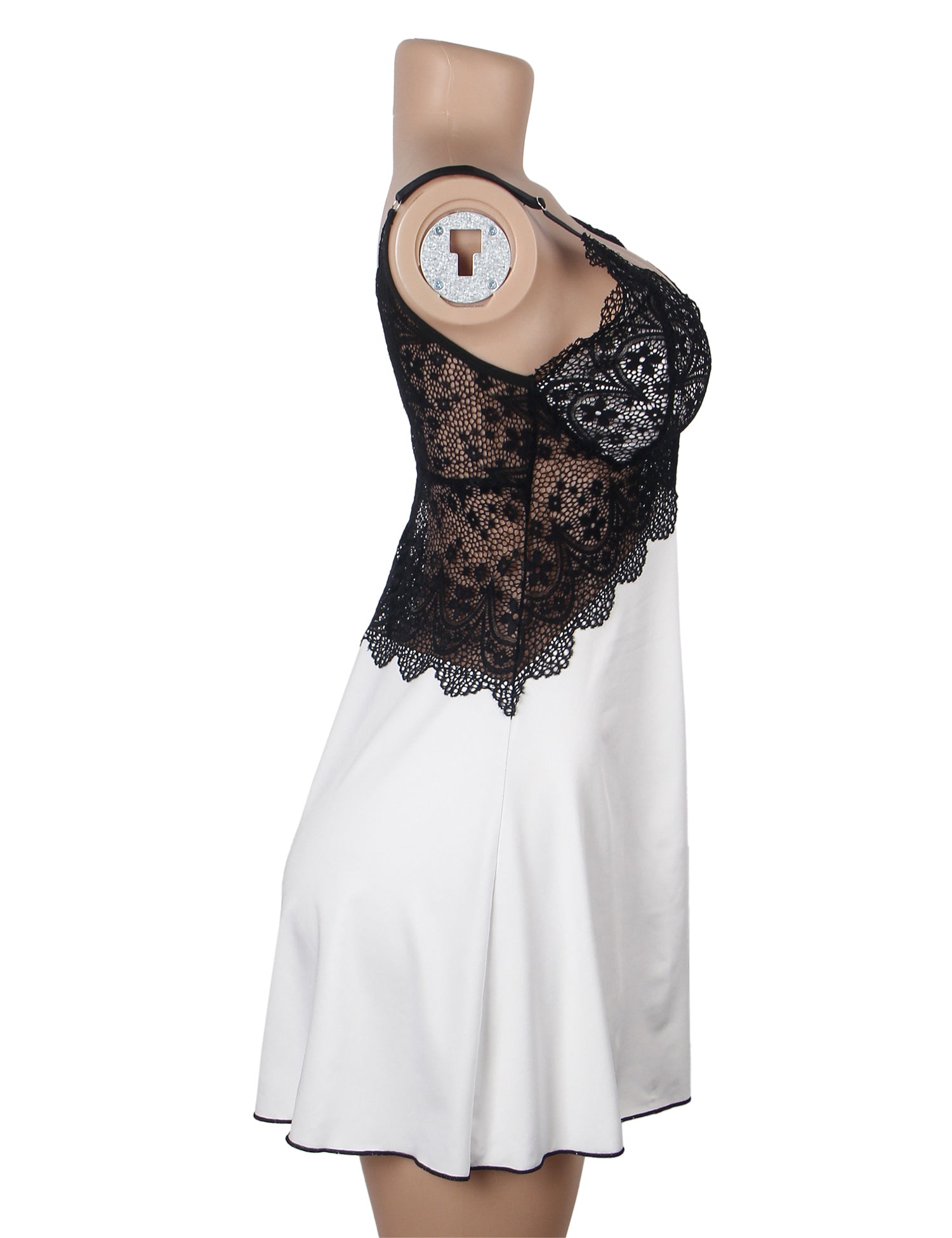 Velour & Co Women's Lace Babydoll White