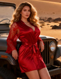 Velour & Co Women's Satin Dressing Gown - Women's Bathrobe